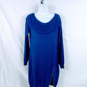 BONGO Royal Blue Off the Shoulder Sweater Dress
